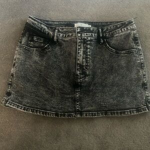 Black denim skort (skirt with shorts)